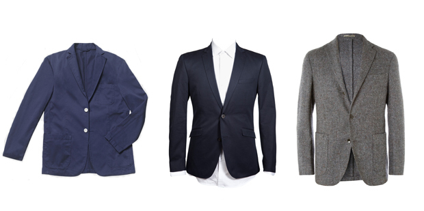 BEST DECONSTRUCTED BLAZERS: Gubb & Mackie jacket $595 gubbandmackie.com, Barkers jacket $249.99 barkersonline.co.nz, Boglioli flecked
wool blazer, about $1078, from MrPorter.com.