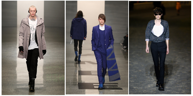 Menswear on the NZ Fashion Week runway from NOM*d, Zambesi and Stolen Girlfriends Club. Pictures / Getty Images
