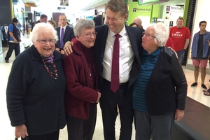 Labour leader David Cunliffe campaigning at Hornby Mall in Christchurch. Photo / Isaac Davison