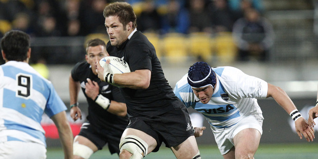 All Blacks captain Richie McCaw on attack against Argentina in Wellington last season. Photo / Mark Mitchell