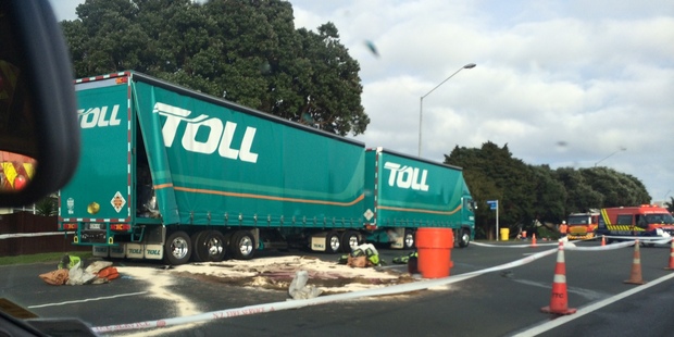 A reader sent this picture from the scene this morning. Photo / supplied