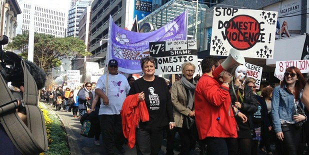 The march in Wellington against domestic and sexual violence. Photo / John Weekes