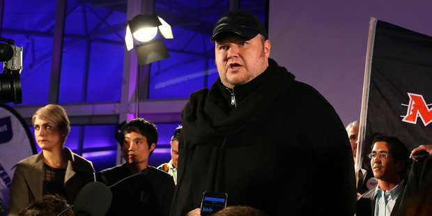 Kim Dotcom issued an apology to Hone Harawira and the Maori people for the party's loss last night - but refused to answer questions afterwards. Photo / NZ Herald