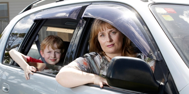 Elizabeth Gailer with her 9-year-old son Callum. Photo / Chris Gorman
