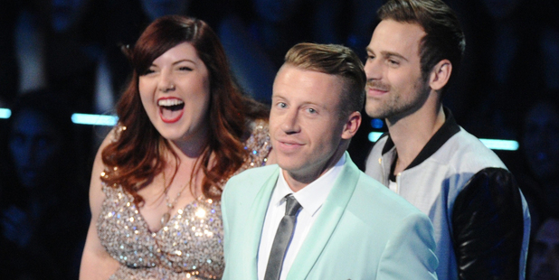 Mary Lambert with Macklemore and Ryan Lewis. Photo/AP