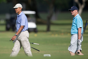 US President Barack Obama with Prime Minister John Key at Kaneohe Klipper Golf Course, Hawaii. Photo / AP