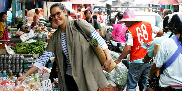 Aussie TV chef and entrepreneur Marion Grasby at Khlong Toei market in Bangkok.