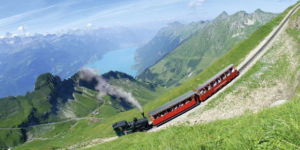 The funicular train is a highlight of a visit to Brienz.