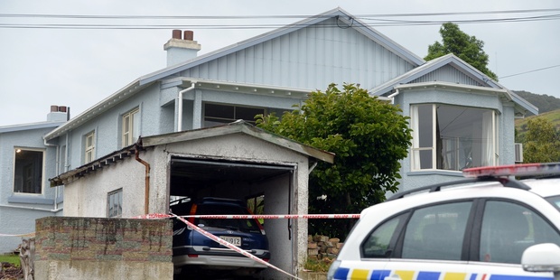 The scene of the triple fatality in Kiwi St, St Leonards, Dunedin. Photo / Otago Daily Times