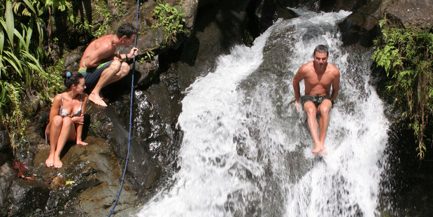 Water-smoothed rocks are an irresistible temptation on a hot day.