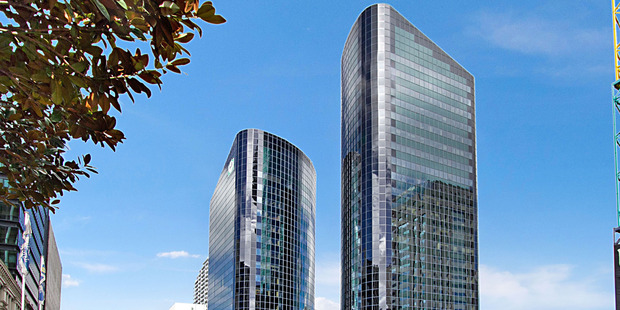 The twin towers buildings at 205 Queen St.