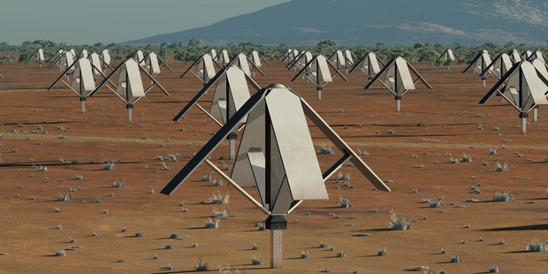 A square kilometre Array telescope will boast image resolution quality 50 times that of the hubble. Photo / SKA