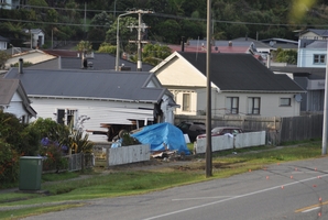 The house was significantly damaged by the impact. Photo / Greymouth Star