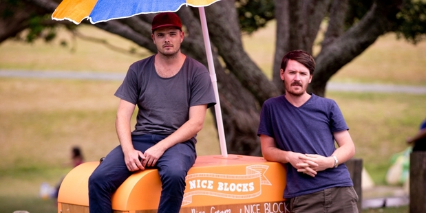 Tommy Holden (left) and James Crow fear losing summer business if Fonterra gets rights to sell its Tip Top icecream at public events and council-owned premises. Photo / Dean Purcell
