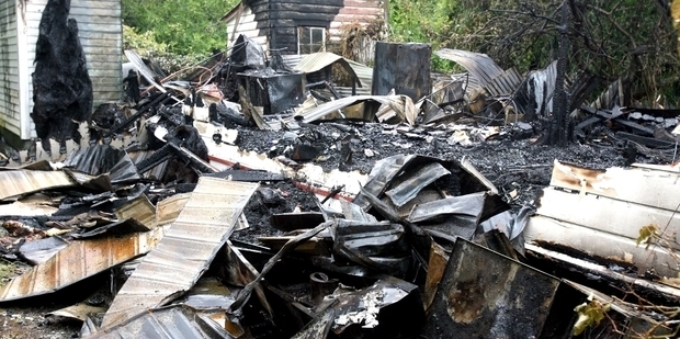 The ruins of John Cullinane's Matarawa home. Photo/Lynda Feringa