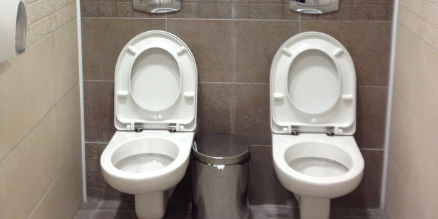 Two toilets at the cross-country skiing and biathlon centre for next month's Olympics in Sochi, Russia. Photo / AP Photo/Steve Rosenberg, BBC
