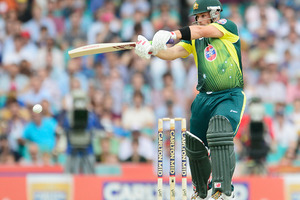 Aaron Finch of Australia bats during game three of the One Day International Series between Australia and England. Photo / Getty