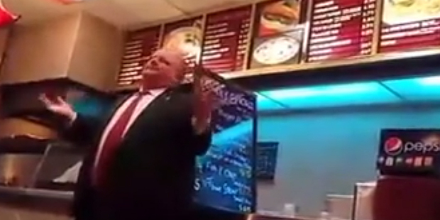 An image from the video of Rob Ford swearing in a Jamaican accent. Photo / YouTube
