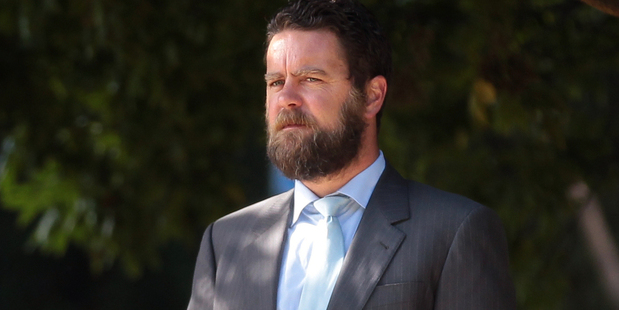 Matt Blomfield outside court in February when he sued Cameron Slater for defamation. Photo / Doug Sherring