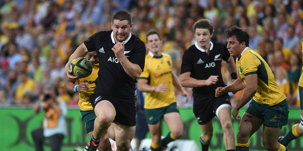 Dane Coles scores a try. Bledisloe Cup. Australian Wallabies v New Zealand All Blacks. Photo / Andrew Cornaga.