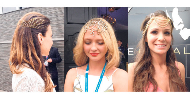 Metal headpieces at the Melbourne Cup. Pictures / Supplied.