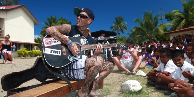 Tiki Taane, here playing in Fiji last month, has found inspiration from the making of his new album and documentary. Photo / APN