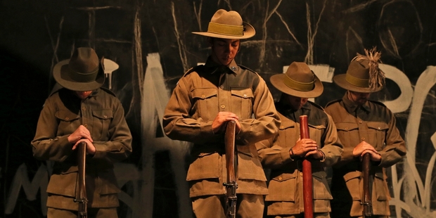 Aboriginal performers in Black Diggers, a play which opened at the Sydney Festival last week. Photo / AP