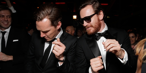 Benedict Cumberbatch (left), with 12 Years A Slave co-star Michael Fassbender, has acted in two films about slavery. Photo / AP