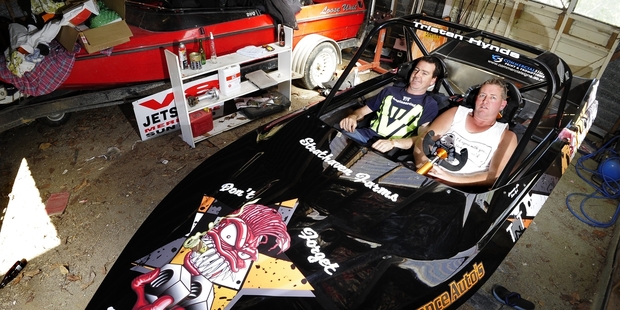 Jimmy Fogan (left), co-driver, and Tristan Hynds.
