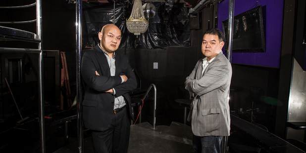 Strip club owners Michael Chow (left) and John Chow. Photo / Michael Craig