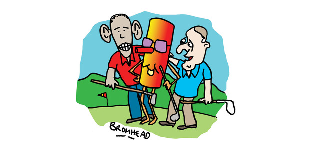 If I were elected, I would swiftly expect an invitation to consume tea with my chummy neighbour, John. Cartoon / Peter Bromhead
