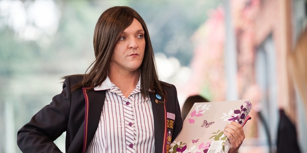 Chris Lilley in Ja'ime Private Schoolgirl. Photo / Comedy Central