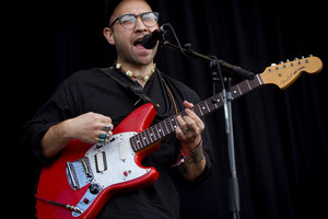 Unknown Mortal Orchestra performing on the Mysterex Stage at Laneway Festival. Photo / Sarah Ivey