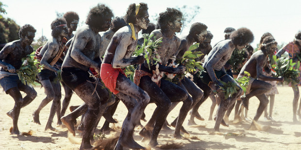 A traditional ceremony in Arnhem Land, Northern Territory, an Aboriginal-owned sacred site.