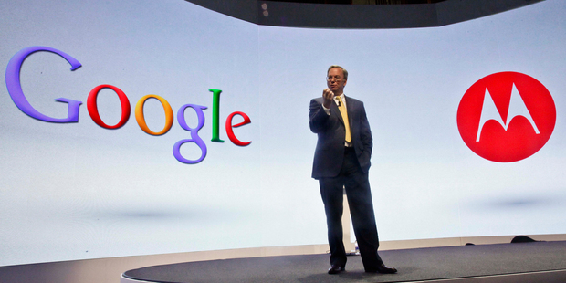In this 2012, file photo, Eric Schmidt, Google's chairman, speaks during a press conference in New York. Google has sold its Motorola business to Lenovo for $US2.9b. Photo / AP