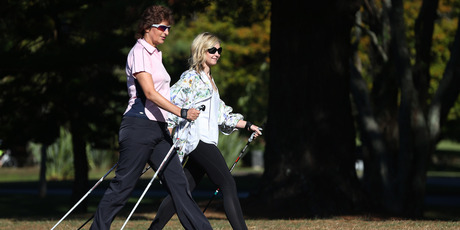 Rachel Grunwell doing some Nordic walking at Cornwall Park. Photo / Getty Images