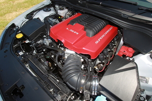 The front end treatment for the GTS model provides the additional airflow needed for cooling the supercharged V8 engine.