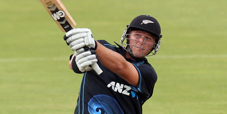 Corey Anderson kicks off 2014 batting against the West Indies on day three of the One Day Series in Queenstown. Photo / Getty Images