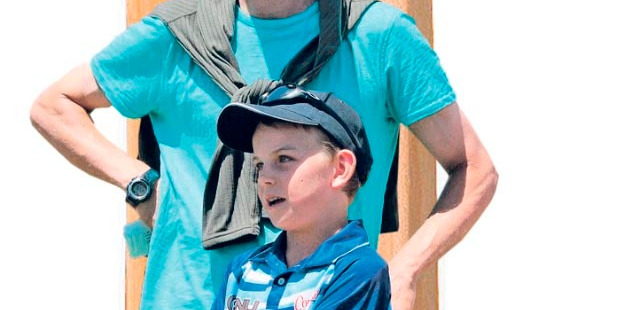 Shayne O'Connor and son Thomas.