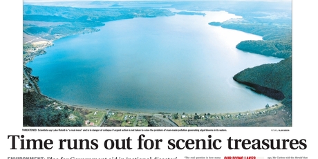 How the Herald reported on a sick Lake Rotoiti in 2003.