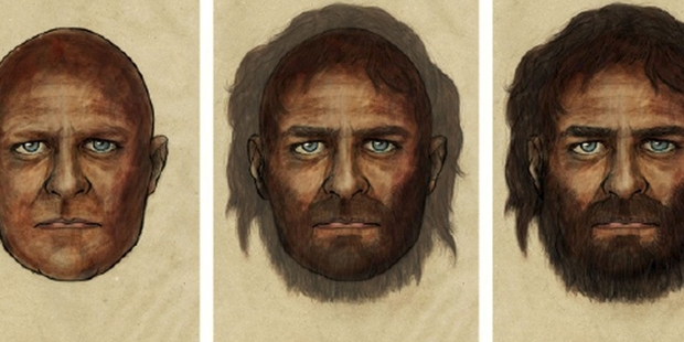 An artist's impression of the 7000-year-old man.