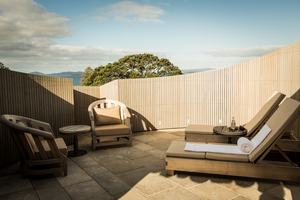 Commanding the tip of the stunning Purerua Peninsula, The Landing offers the ultimate in private, luxury accommodation. Photo / Supplied