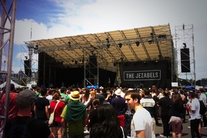 The Jezabels were one of the first to take the stage today. Photo / Chris Schulz