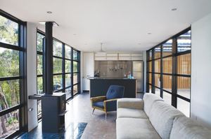 The interior of the Canal family house at Kawau.