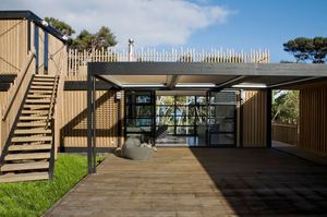 The exterior of the Canal family house at Kawau.