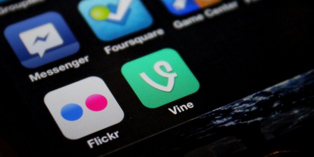 Vine app icon on a smart phone screen. For Canvas
