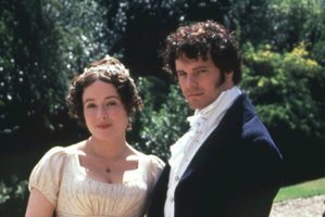 Jennifer Ehle as Elizabeth Bennet and Colin Firth as D'Arcy in the BBC adaptation of Jane Austen's Pride and Prejudice.