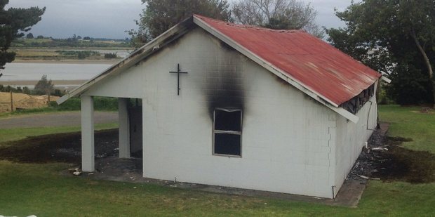 The Catholic Church on Bethlehem Rd was gutted in a fire last night. Photo/John Borren