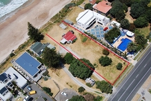 The little Wainui Beach shack.