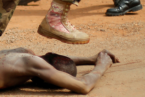 Members of the FACA attacked a suspected Muslim Seleka militiaman moments after Central African Republic Interim President addressed the troops. Photo /AP